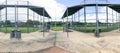 Panoramic view empty baseball field with metal chain link fence in Dallas, Texas, USA Royalty Free Stock Photo