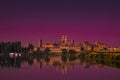 Panoramic view of enchanted Mantua city at sunset