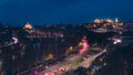 Panoramic view of the entire city of Rome, Italy by night. Drone view Royalty Free Stock Photo