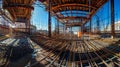 A panoramic view of the entire rebar framework showcasing its strength and complexity