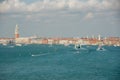 Panoramic view entrance by sea to the St Mark Canal in Venice