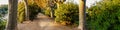 Panoramic view of the entrance to the Can Solei i Ca l'ArnÃÂºs park. Badalona, Barcelona Royalty Free Stock Photo