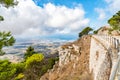 Panoramic view from Erice tuwards Trapani and Egadi Islands, Italy Royalty Free Stock Photo