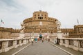 Panoramic view of exterior of Castel Sant'Angelo (Mausoleum of Hadrian)