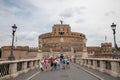 Panoramic view of exterior of Castel Sant'Angelo (Mausoleum of Hadrian)