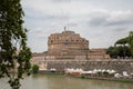 Panoramic view of exterior of Castel Sant'Angelo (Mausoleum of Hadrian)