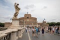 Panoramic view of exterior of Castel Sant\'Angelo (Mausoleum of Hadrian
