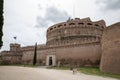 Panoramic view of exterior of Castel Sant\'Angelo (Mausoleum of Hadrian