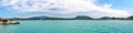 Panoramic view of Faaker See, Faak am See, Austria Royalty Free Stock Photo