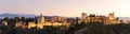 Panoramic view of the famous Alhambra, Granada, Spain Royalty Free Stock Photo