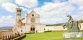 Panoramic view of famous Basilica of St. Francis of Assisi, Umbria, Italy Royalty Free Stock Photo