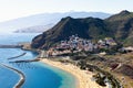 Panoramic view of famous beach Playa de las Teresitas near Santa Cruz de Tenerife from Mirador,Tenerife, Canary Islands Royalty Free Stock Photo
