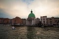 Panoramic view of famous Canal Grande from Rialto Bridge in Venice, Italy Royalty Free Stock Photo
