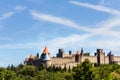 Carcassonne fortress against blue sky, France Royalty Free Stock Photo