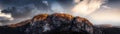 Panoramic View of the Famous Chief Mountain. Royalty Free Stock Photo