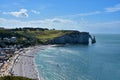 Beach and famous rock in Etretat