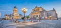 Gendarmenmarkt square panorama at dusk, Berlin, Germany Royalty Free Stock Photo