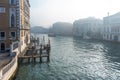 Panoramic view of famous Grand Canal in the winter in Venice, Italy Royalty Free Stock Photo