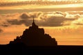 Le Mont Saint-Michel tidal island Normandy northern France, mont saint michel background at sunset Royalty Free Stock Photo