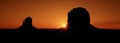 Panoramic view of famous Monument Valley at sunrise Royalty Free Stock Photo