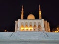 Panoramic view of a famous Mosque at night in Constantine. Algeria Royalty Free Stock Photo