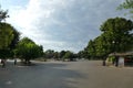 Panoramic view of the famous park of the city called Spianada in Corfu