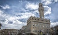 Panoramic view of famous Piazza della Signoria with Palazzo Vecchio in Florence, Tuscany, Italy Royalty Free Stock Photo