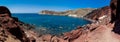 Panoramic view of the famous Red Beach at Santorini Island in a beautiful early spring day Royalty Free Stock Photo