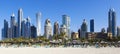 Panoramic view of famous skyscrapers and jumeirah beach