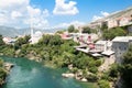 Panoramic view on famous toristic place Mostar Royalty Free Stock Photo