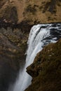 Panoramic view of famous wide Skogafoss cliff waterfall Skoga river near Skogar South Iceland Europe Royalty Free Stock Photo