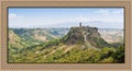 Panoramic view of the famouse medieval citadel of Civita town with the elevated walkway