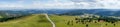 Panoramic view from the Feldberg tower down into the valley. Feldberg is the highest mountain in the Black Forest. Germany Royalty Free Stock Photo