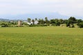 Panoramic view on fields close to Alcudia, in Mallorca Royalty Free Stock Photo