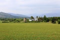 Panoramic view on fields close to Alcudia, in Mallorca Royalty Free Stock Photo