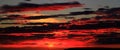 Panoramic view of fire in the sky Royalty Free Stock Photo