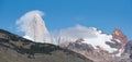 Panoramic view with Fitz Roy Peak in Los Glaciares National Park, Patagonia, Argentina Royalty Free Stock Photo