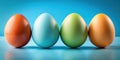 Panoramic View of Five Fresh Eggs A Stunning Photorealistic Still Life for Your Creative Projects Royalty Free Stock Photo