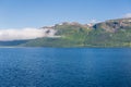 Panoramic view on the fjord near Tromso city Royalty Free Stock Photo