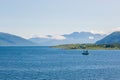 Panoramic view on the fjord near Tromso city Royalty Free Stock Photo