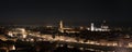 Panoramic view of Florence at night