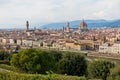 Panoramic view of Florence with Palazzo Vecchio, Santa Maria del Fiore cathedral and other landmarks, Tuscany Royalty Free Stock Photo