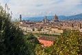 Panoramic view of Florence with Palazzo Vecchio, Santa Maria del Fiore cathedral and other landmarks, Tuscany Royalty Free Stock Photo