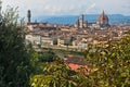 Panoramic view of Florence with Palazzo Vecchio, Santa Maria del Fiore cathedral and other landmarks, Tuscany Royalty Free Stock Photo