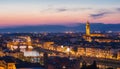 Panoramic view of Florence on a sunset Royalty Free Stock Photo