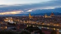 Panoramic view of Florence on a sunset Royalty Free Stock Photo