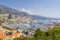 Panoramic View Of Fontvieille And Harbor With Boats, Luxury Yachts In Principality Of Monaco, Southern France