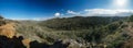 A panoramic view of a forest with a clear blue sky Royalty Free Stock Photo