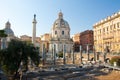 Panoramic view of the forum with the Trajan's Column. Rome, Italy. Royalty Free Stock Photo