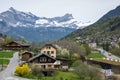 Panoramic view of french Alps and Saint-Gervais-les-Bains Royalty Free Stock Photo